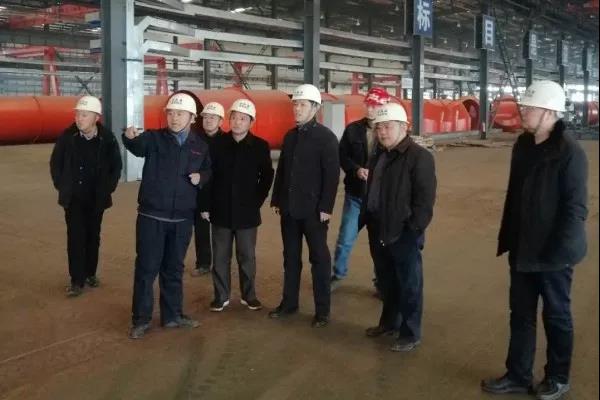 楊召朋一行到禹蕭鋼構公司調研工作