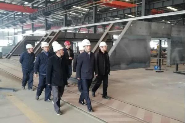 楊召朋一行到禹蕭鋼構公司調研工作